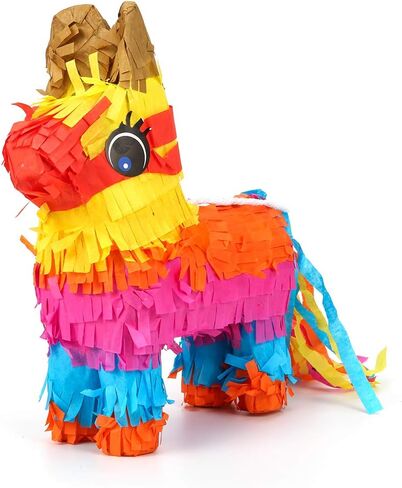 بيناتا لحفلات أعياد الميلاد - مجموعة مكونة من قطعتين من ديكورات الحفلات المكسيكية دونكي ميني بيناتا - لوازم حفلات العيد الملونة للأطفال - مثالية لحفلات أعياد الميلاد، وديكورات حفلات الخيول ذات الطابع الشخصي in Kuwait