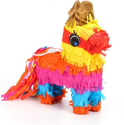 بيناتا لحفلات أعياد الميلاد - مجموعة مكونة من قطعتين من ديكورات الحفلات المكسيكية دونكي ميني بيناتا - لوازم حفلات العيد الملونة للأطفال - مثالية لحفلات أعياد الميلاد، وديكورات حفلات الخيول ذات الطابع الشخصي in Kuwait