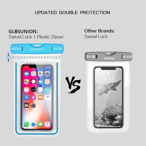 حافظة هاتف عالمية مقاومة للماء، عبوتان من الحقيبة المقاومة للماء للهاتف iPhone 15 14 13 12 Pro Max Plus Galaxy S23 S24 Google حتى 7.5 بوصة، حقيبة واقية للسفر على حمام السباحة والشاطئ والتجديف بالكاياك in Kuwait