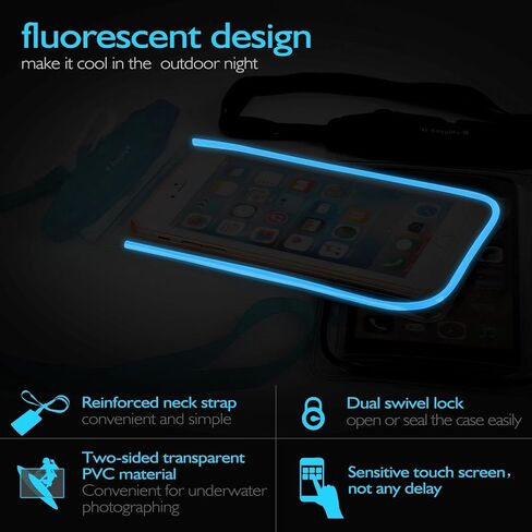 حافظة هاتف عالمية مقاومة للماء، عبوتان من الحقيبة المقاومة للماء للهاتف iPhone 15 14 13 12 Pro Max Plus Galaxy S23 S24 Google حتى 7.5 بوصة، حقيبة واقية للسفر على حمام السباحة والشاطئ والتجديف بالكاياك in Kuwait