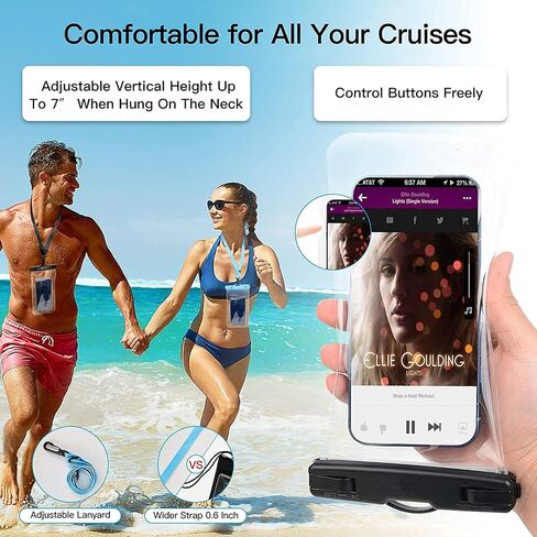 حافظة هاتف عالمية مقاومة للماء، عبوتان من الحقيبة المقاومة للماء للهاتف iPhone 15 14 13 12 Pro Max Plus Galaxy S23 S24 Google حتى 7.5 بوصة، حقيبة واقية للسفر على حمام السباحة والشاطئ والتجديف بالكاياك in Kuwait