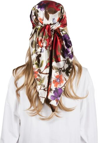 RUI VTRON Women Head Scarf Like Silk Scarf Hair Scarf for sleeping Hair Wrapping 35 Inches Square Scarves in Saudi Arabia