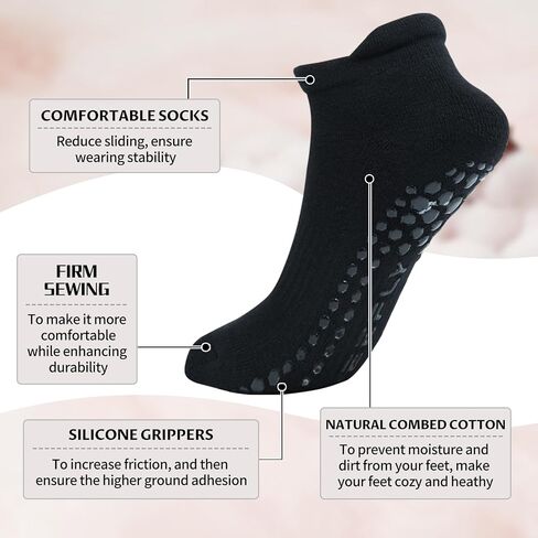 جوارب يوجا للجنسين من ديفلي، جوارب بيلاتيس غير قابلة للانزلاق، للنساء والرجال (مقاس M، L، XL) in Kuwait