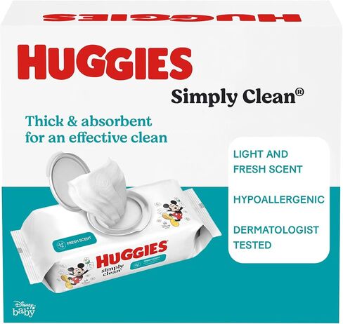 Huggies Simply Clean Fresh Scent Baby Wipes, 3 Flip-Top Packs of 64 (192 Wipes Total) in Saudi Arabia