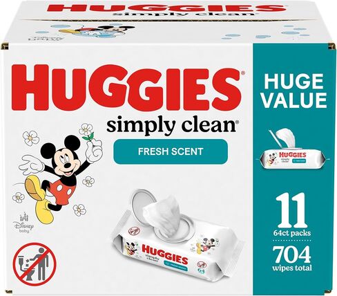 Huggies Simply Clean Fresh Scent Baby Wipes, 3 Flip-Top Packs of 64 (192 Wipes Total) in Saudi Arabia