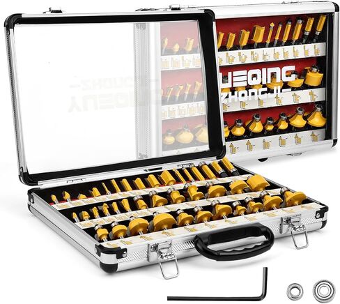 Yueqing Zhongji Router Bit Set of 40 Pieces Router bits 1/4 Inch Shank 40pcs Expert Router Bit Kit C3 Alloy Blade Router bits for Precision Carving and Versatile Applications in Saudi Arabia