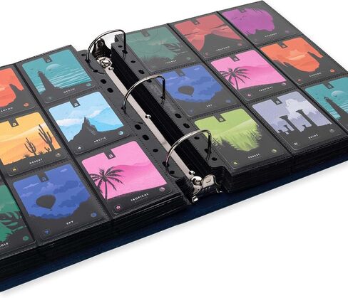 مجلد Vault X Premium Exo-Tec ذو 3 حلقات TCG لـ 9 صفحات بطاقات تداول للجيب - سعة أكثر من 50 صفحة، سهل الفتح و3 حلقات على شكل حرف D لبطاقات صور TCG CCG (كبيرة، زرقاء) in Kuwait