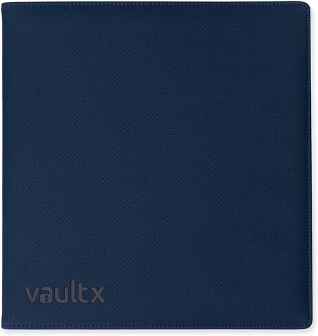مجلد Vault X Premium Exo-Tec ذو 3 حلقات TCG لـ 9 صفحات بطاقات تداول للجيب - سعة أكثر من 50 صفحة، سهل الفتح و3 حلقات على شكل حرف D لبطاقات صور TCG CCG (كبيرة، زرقاء) in Kuwait