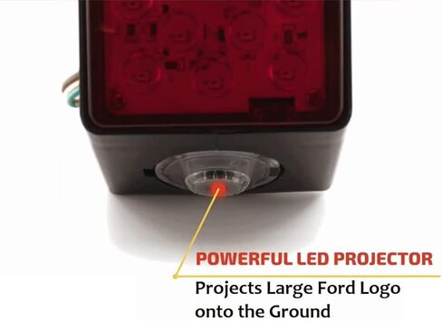 غطاء وصلة وصلة مقطورة بعلم الولايات المتحدة الأمريكية مقاس 5 سم من Hitch Buddies مع ضوء بروجيكتور LED / ضوء تشغيل - غطاء وصلة سحب فريد للشاحنات، (أبيض أمريكي) in Kuwait