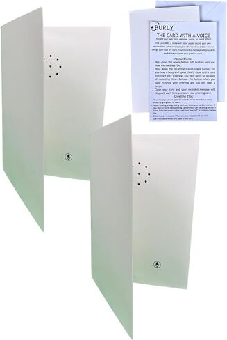 Burly Effects Recordable Talking DIY Greeting Card - Record Custom Voice Message up to 60 seconds with Replaceable Batteries (2 Pack) in Saudi Arabia