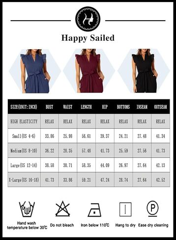 Happy Sailed Womens Jumpsuits Casual Dressy V Neck Frill Sleeve Waist Belt Pockets Long Pants Romper One Piece Outfits in Saudi Arabia