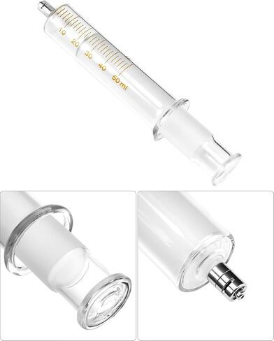 إبرة توزيع من الفولاذ المقاوم للصدأ QWORK وحقنة زجاجية 50 مل مع التخرج، 12 قطعة من 8 جرام إلى 18 جرام موصل لور ذو طرف حاد 1 بوصة إبر حادة 2 حزمة محاقن in Kuwait