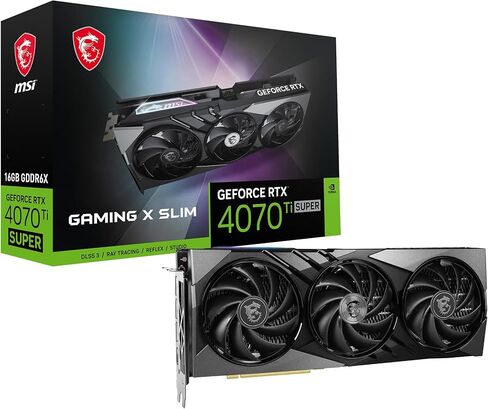 MSI Gaming RTX 4070 Ti Super 16G Gaming X Slim Graphics Card (NVIDIA RTX 4070 Ti Super, 256-Bit, Boost Clock: 2685 MHz, 16GB GDRR6X 21 Gbps, HDMI/DP, Ada Lovelace Architecture) in Saudi Arabia