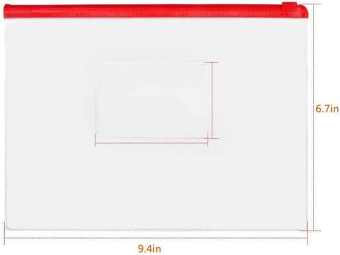 Kissmi 50 Pcs Poly Zip Envelope Document Pouches Zipper File Bag File Folder,A5 Size (5 Color) in Kuwait