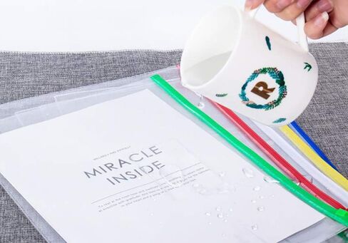 Kissmi 50 Pcs Poly Zip Envelope Document Pouches Zipper File Bag File Folder,A5 Size (5 Color) in Kuwait