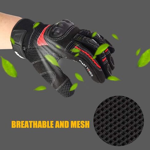 MOTO-BOY Breathable Mesh Motorcycle Gloves for Men and Women,Anti-Slip Touchscreen Protective Riding Gloves,Stereoscopic Cutting for Easy Cycling in Saudi Arabia