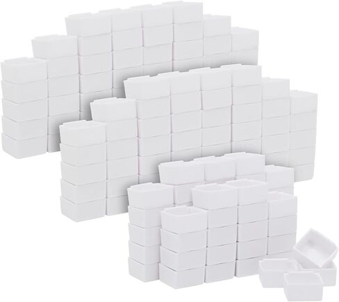 Bright Creations 150 Pieces Empty Watercolor Half Pans for Painting Supplies, White Plastic Pans for Color Mixing Oil Paint or Acrylics (1.8 ml, 0.6 x 0.7 x 0.32 in) in Saudi Arabia