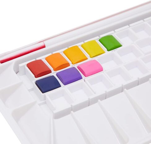 Bright Creations 150 Pieces Empty Watercolor Half Pans for Painting Supplies, White Plastic Pans for Color Mixing Oil Paint or Acrylics (1.8 ml, 0.6 x 0.7 x 0.32 in) in Saudi Arabia
