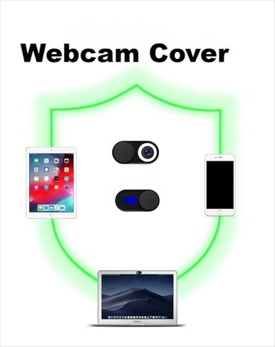 غطاء كاميرا الويب JiSiTeCai [عبوة من 3 قطع] غطاء كاميرا ويب معدني رفيع للغاية لأجهزة MacBook Pro وiMac والكمبيوتر المحمول والكمبيوتر الشخصي وiPad Pro وiPhone يحمي تجربتك البصرية [أسود] in Kuwait