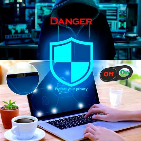 غطاء كاميرا الويب JiSiTeCai [عبوة من 3 قطع] غطاء كاميرا ويب معدني رفيع للغاية لأجهزة MacBook Pro وiMac والكمبيوتر المحمول والكمبيوتر الشخصي وiPad Pro وiPhone يحمي تجربتك البصرية [أسود] in Kuwait