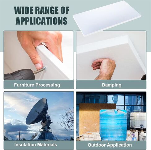 Wesiti 1 Piece HDPE Plastic Sheet White High Density Polyethylene Sheet 1" Thick 12" Length 24" Width Thick High Density Plastic Sheets Polyethylene Board for Crafts in Saudi Arabia