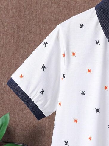 Verdusa Boy's Color Block Collar Button Front Casual Tee Top Shirts in Saudi Arabia