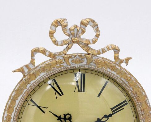 ساعة طاولة بيوتر كلاسيكية من فانلي مي مع فيونكة ذهبية عتيقة (غطاء زجاجي شبكي) in Kuwait