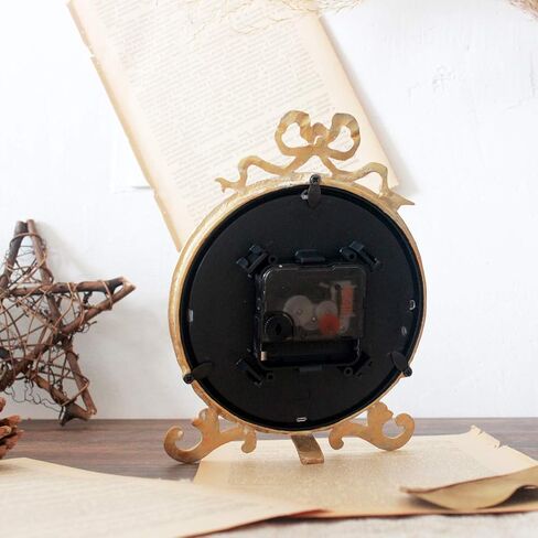 ساعة طاولة بيوتر كلاسيكية من فانلي مي مع فيونكة ذهبية عتيقة (غطاء زجاجي شبكي) in Kuwait