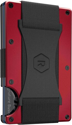 مجموعة Ridge EDC Bundle محفظة بحزام للنقود باللون الأحمر للرجال + مجموعة حافظة Airtag - محفظة آمنة وأنيقة ومحمية بتقنية RFID مع حامل بطاقة هوائية وحزام للنقود in Kuwait