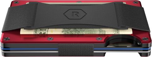 مجموعة Ridge EDC Bundle محفظة بحزام للنقود باللون الأحمر للرجال + مجموعة حافظة Airtag - محفظة آمنة وأنيقة ومحمية بتقنية RFID مع حامل بطاقة هوائية وحزام للنقود in Kuwait