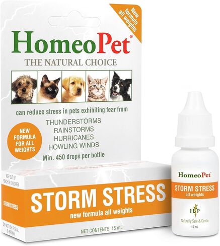 HomeoPet Storm Stress, Storm Anxiety Relief for Dogs, Cats, and Other Small Animals, 15 Milliliters in Saudi Arabia
