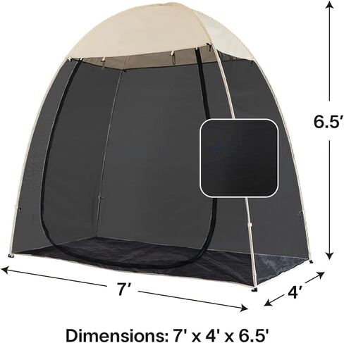 Alvantor Screen House Room Pop Up Gazebo Outdoor Camping Canopy Tent Instant Mosquito Tent Portable Patio Tent Sun Shade Shelter Mesh Walls Not Waterproof 10’x 10’Beige in Kuwait