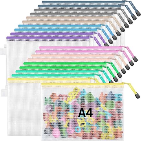 20 قطعة من أكياس جارلينك الشبكية بسحاب، 8 أحجام من أكياس الألغاز بسحاب، وأكياس بسحاب مقاومة للماء لتنظيم الفصل الدراسي، وتخزين ألعاب الطاولة، والسفر، والمكتب، واللوازم المدرسية، 10 ألوان in Kuwait