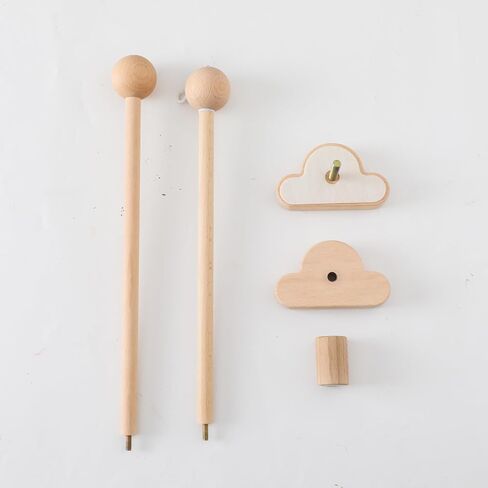 Mobile Arm for Baby Crib Holder Bracket Hanger with Detachable, Adjustable, Wooden Cloud Design | Cute Stand for Cot Bed Bell, Wind Chimes, Music Box Attachment (27.6in, 1PC) in Saudi Arabia