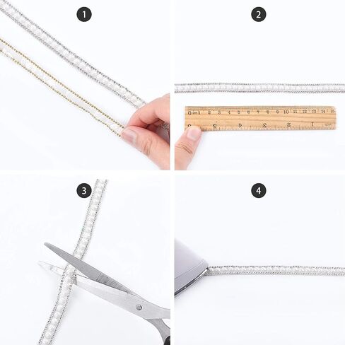 GORGECRAFT 4 Yards 10mm Rhinestone Trim Applique 2 Rows Crystal Beaded Chain White Pearl Banding Diamond Inlaid Fringe Rhinetones Trim for Crafts Clothing Bridal Embellishments Christmas in Saudi Arabia