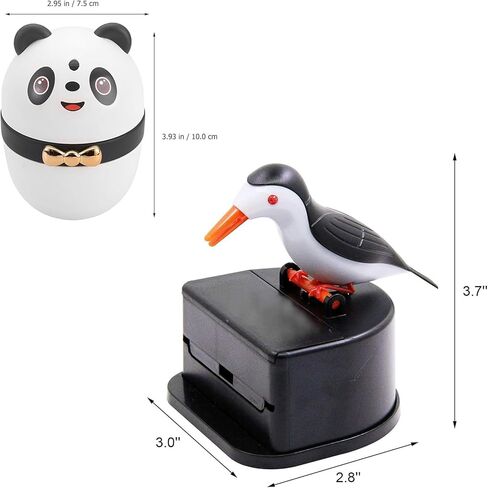 صندوق أعواد أسنان لطيف وممتع للمطبخ على شكل باندا على شكل طائر، حامل أعواد أسنان أوتوماتيكي جديد، مجموعة موزع أعواد أسنان على شكل طائر + لطيف للغاية من نوع ضغط الباندا، صندوق أعواد أسنان للتخزين بمادة ABS in Kuwait