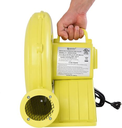 TOYMATE 350W Air Blower, Pump Fan Commercial Inflatable Bouncer Blower, Perfect for Inflatable Water Bounce House, Jumper, Bouncy Castle Yellow in Saudi Arabia