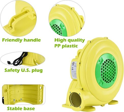 TOYMATE 350W Air Blower, Pump Fan Commercial Inflatable Bouncer Blower, Perfect for Inflatable Water Bounce House, Jumper, Bouncy Castle Yellow in Saudi Arabia
