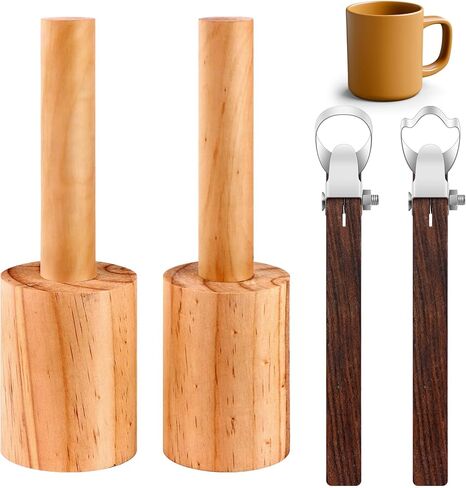 uyakhom 2 قطعة قوالب فخار الأكواب و2 قطعة من أدوات صنع مقبض الفخار وأدوات الطين الخشبية وأدوات الفخار السيراميكية لمزهرية كوب الشاي وكوب الماء in Kuwait