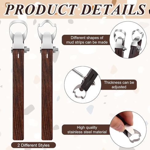 uyakhom 2 قطعة قوالب فخار الأكواب و2 قطعة من أدوات صنع مقبض الفخار وأدوات الطين الخشبية وأدوات الفخار السيراميكية لمزهرية كوب الشاي وكوب الماء in Kuwait