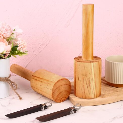 uyakhom 2 قطعة قوالب فخار الأكواب و2 قطعة من أدوات صنع مقبض الفخار وأدوات الطين الخشبية وأدوات الفخار السيراميكية لمزهرية كوب الشاي وكوب الماء in Kuwait