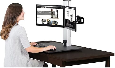 Victor Sit-Stand Desk, Triple Monitor, Black W/Aluminum in Saudi Arabia