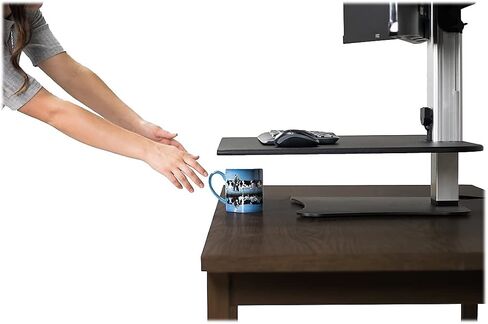Victor Sit-Stand Desk, Triple Monitor, Black W/Aluminum in Saudi Arabia