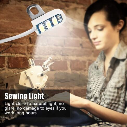 Wal front 5V LED Sewing Machine Lamp Sewing Light Sewing Lamp 3 Beads Portable Work Light with 3.2ft Cable for Overlock Machine Accessory 128cm / 50.4in Length in Saudi Arabia