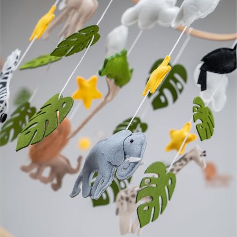 Jungle Mobile for Crib - سرير أطفال الغابة المحمول الجميل بما في ذلك إكليل ديكور حضانة Safari in Kuwait