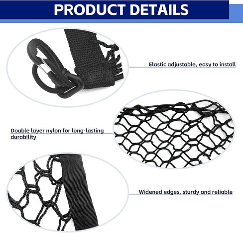 شبكة تخزين صندوق السيارة Ladnum، شبكة تخزين وتنظيم قابلة للتعديل، شبكة تخزين عالمية لصندوق السيارة لسيارات السيدان والسيارات وسيارات الدفع الرباعي (35.4 بوصة × 15.8 بوصة) in Kuwait