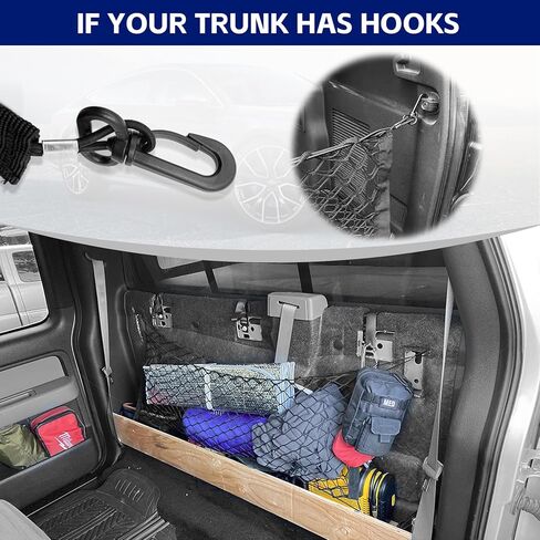 شبكة تخزين صندوق السيارة Ladnum، شبكة تخزين وتنظيم قابلة للتعديل، شبكة تخزين عالمية لصندوق السيارة لسيارات السيدان والسيارات وسيارات الدفع الرباعي (35.4 بوصة × 15.8 بوصة) in Kuwait