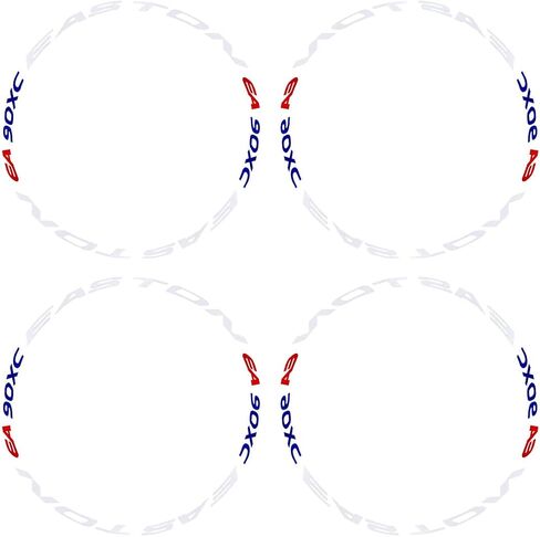 Reflective Stickers for Bike Wheel, 4PCS Safety Night Riding Bicycle Reflector Tape Decal Set - White + Red in Saudi Arabia