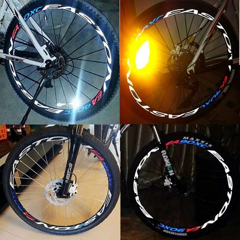 Reflective Stickers for Bike Wheel, 4PCS Safety Night Riding Bicycle Reflector Tape Decal Set - White + Red in Saudi Arabia