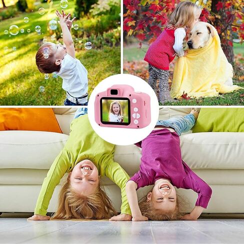 ASIUR Kids Camera Toy, Christmas Birthday Gifts for Girls Age 3-10, 1080P HD Video Cameras for Toddler, Toys for 3 4 5 6 7 8 9 10 Year Old Girl with 32GB SD Card - Light Pink in Kuwait